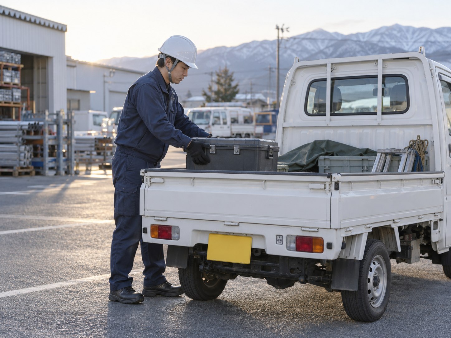 作業前に車へ工具を積み込むイメージ